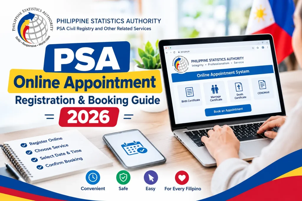 PSA online appointment registration and booking guide 2026